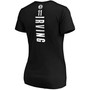 Women's Kyrie Irving Black Brooklyn Nets Playmaker Logo Name Number V-Neck T-shirt