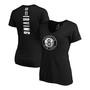Women's Kyrie Irving Black Brooklyn Nets Playmaker Logo Name Number V-Neck T-shirt