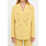 Women's Gold Buttoned Structured Blazer