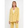 Women's Gold Buttoned Structured Blazer