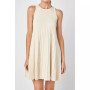 Women's Pleated A-line Knit Mini Dress