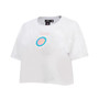 Women's White Chicago Cubs Washed Neon Cropped Boxy T-shirt