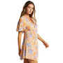 Juniors' Printed V-Neck Puff-Sleeve Dress