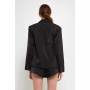 Women's One Button Satin Blazer
