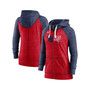 Women's Heathered Red and Heathered Navy Minnesota Twins Split Wordmark Gym Vintage-Like Raglan Slub Full-Zip Hoodie