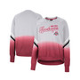 Women's Gray Ohio State Buckeyes Cue Cards Dip-Dye Raglan Pullover Sweatshirt