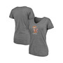 Women's Branded Heathered Gray Minnesota Golden Gophers Vault Primary Logo V-Neck Tri-Blend T-shirt