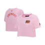 Women's Pink Cincinnati Bengals Cropped Boxy T-shirt