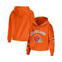 Women's Orange Cleveland Browns Modest Cropped Pullover Hoodie