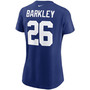 Women's Saquon Barkley Royal New York Giants Name Number T-shirt