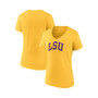 Women's Branded Gold LSU Tigers Basic Arch V-Neck T-shirt
