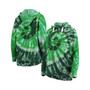 Women's Green Oregon Ducks Slow Ride Spiral Tie-Dye Oversized Pullover Hoodie