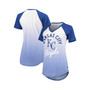 Women's Touch Royal and White Kansas City Royals Shortstop Ombre Raglan V-Neck T-shirt