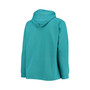 Women's Branded Aqua Miami Dolphins Plus Size First Contact Raglan Pullover Hoodie