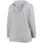 Women's Plus Size Heathered Gray New Orleans Saints Lace-Up Pullover Hoodie