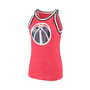 Women's Heathered Red Washington Wizards Striped Trim Tri-Blend Tank Top