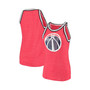 Women's Heathered Red Washington Wizards Striped Trim Tri-Blend Tank Top