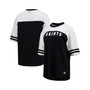 Women's Black New Orleans Saints Sporty Sleeve Stripe Tri-Blend T-shirt