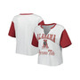 Women's White, Crimson Alabama Crimson Tide Dolly Cropped V-Neck T-shirt
