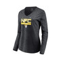 Women's Branded Charcoal Los Angeles Rams 2021 NFC Champions Iconic Slant V-Neck Long Sleeve T-shirt