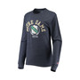Women's Heathered Navy Notre Dame Fighting Irish Seal Victory Falls Oversized Tri-Blend Long Sleeve T-shirt