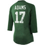 Women's Davante Adams Green Green Bay Packers Team Player Name Number Tri-Blend Raglan 3/4 Sleeve T-shirt