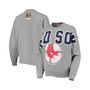 Women's Heathered Gray Boston Red Sox Cooperstown Collection Logo Lightweight Pullover Sweatshirt