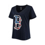 Women's Navy Boston Red Sox Plus Size Banner V-Neck T-shirt