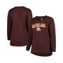 Women's Branded Brown Cleveland Browns Plus Size Measure Distance Scoop Neck Long Sleeve T-shirt