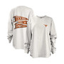 Women's White Texas Longhorns Pennant Stack Oversized Long Sleeve T-shirt