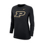 Women's Black Purdue Boilermakers Logo Performance Long Sleeve T-shirt