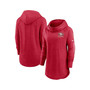 Women's Scarlet San Francisco 49ers Minimal Statement Raglan Funnel Neck Pullover Hoodie