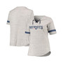 Women's Heathered Gray New England Patriots Plus Size Lace-Up V-Neck T-shirt