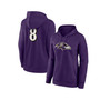 Women's Branded Lamar Jackson Purple Baltimore Ravens Player Icon Name and Number Pullover Hoodie