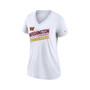 Women's White Washington Commanders Slant Logo Tri-Blend V-Neck T-shirt