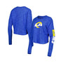 Women's Royal Los Angeles Rams Crop Long Sleeve T-shirt