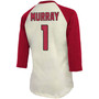 Women's Kyler Murray Cream, Cardinal Arizona Cardinals Player Raglan Name Number 3/4 Sleeve T-shirt