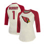 Women's Kyler Murray Cream, Cardinal Arizona Cardinals Player Raglan Name Number 3/4 Sleeve T-shirt