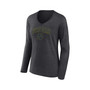 Women's Branded Heather Charcoal Notre Dame Fighting Irish Evergreen Campus Long Sleeve V-Neck T-shirt