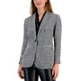 Women's Plaid Notched-Collar One-Button Blazer