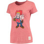Women's Heathered Scarlet Nebraska Huskers Tri-Blend Crew Neck T-shirt