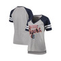 Women's Gray, Navy Detroit Tigers Goal Line Raglan V-Neck T-shirt