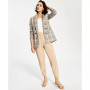 Women's Mini-Check-Print Faux-Double-Breasted Jacket, Created for Macy's