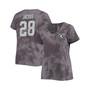 Women's Josh Jacobs Charcoal Las Vegas Raiders Plus Size Name and Number Tie-Dye T-shirt