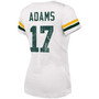Women's Davante Adams White Green Bay Packers Name Number V-Neck T-shirt
