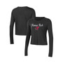 Women's Black Texas Tech Red Raiders Vault Cropped Long Sleeve T-shirt