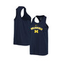 Women's Navy Michigan Wolverines Arch & Logo Classic Performance Tank Top