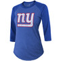 Women's Saquon Barkley Royal New York Giants Player Name Number Tri-Blend 3/4 Sleeve Raglan T-shirt