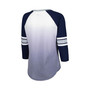 Women's White, Navy Penn State Nittany Lions Lead Off Ombre Raglan 3/4-Sleeve V-Neck T-shirt