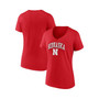 Women's Branded Scarlet Nebraska Huskers Evergreen Campus V-Neck T-shirt